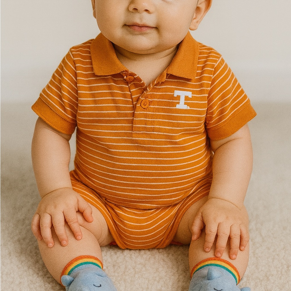 Orange Striped Kids Bodysuit